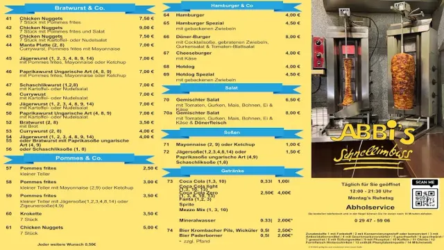 BookNoFees: Εστιατόριο – Abbis Imbiß – Anröchte – Το σνακ μπαρ του Άμπις, φωτογραφία 2
